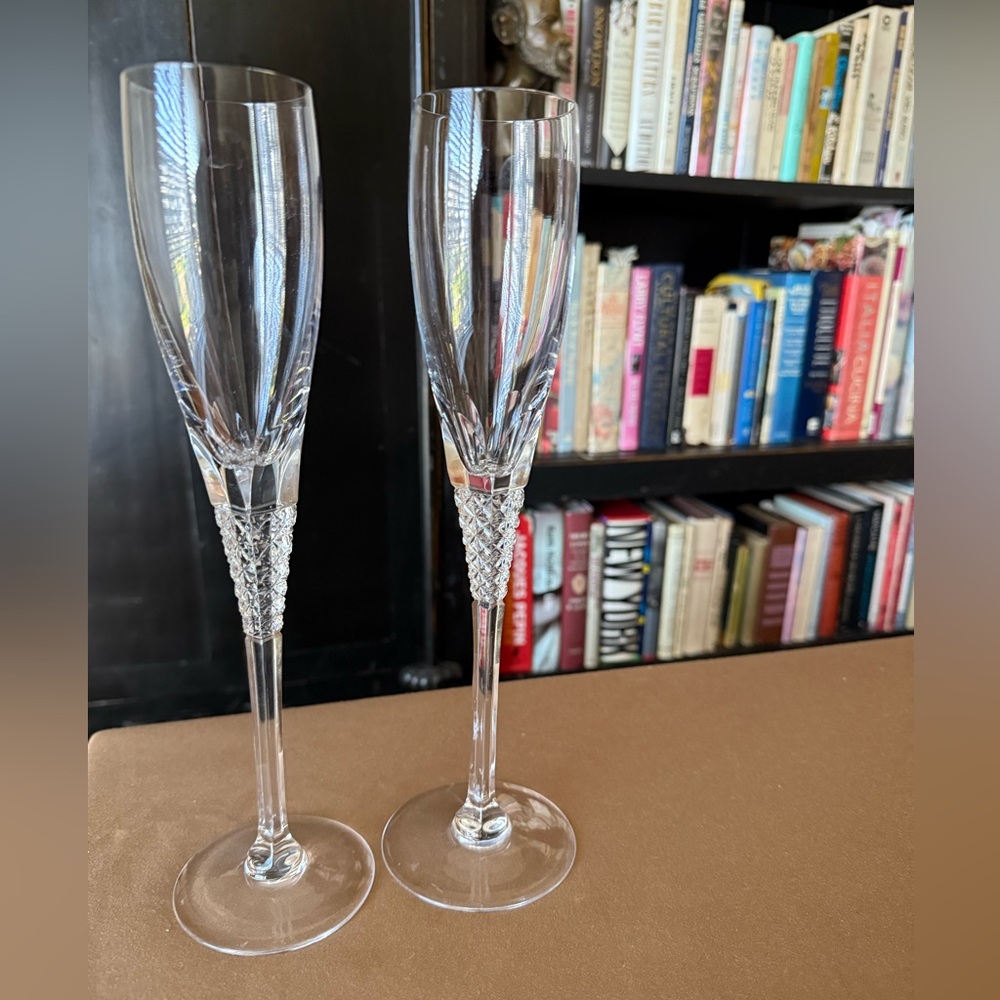 X2 mikasa crystal fluted champagne glasses
